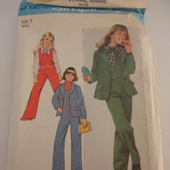 Vintage 1970s Sewing Pattern 8124 jumpsuit blazer - Picture 1 of 2